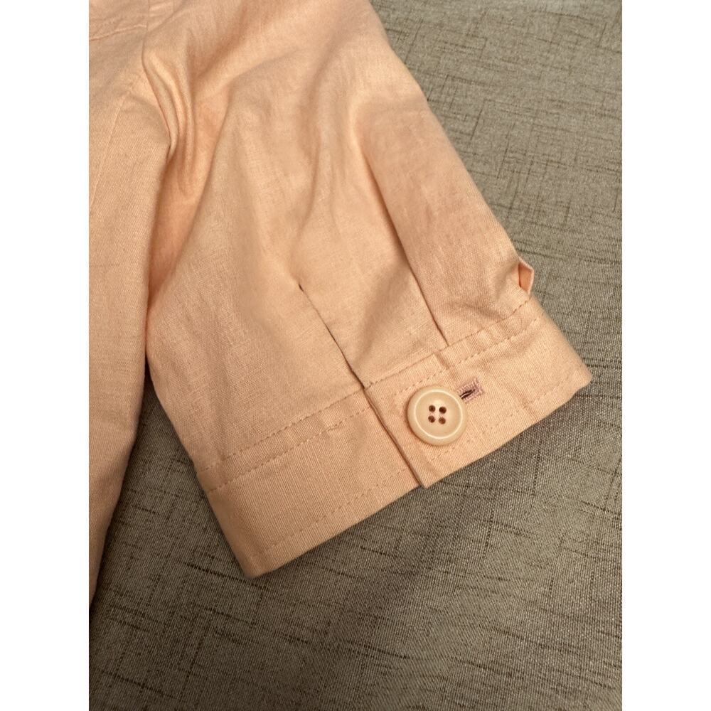ANTONIO MELANI Bolero Jacket Womens Size 6 Linen Lined Pleated Cropped - Picture 9 of 12